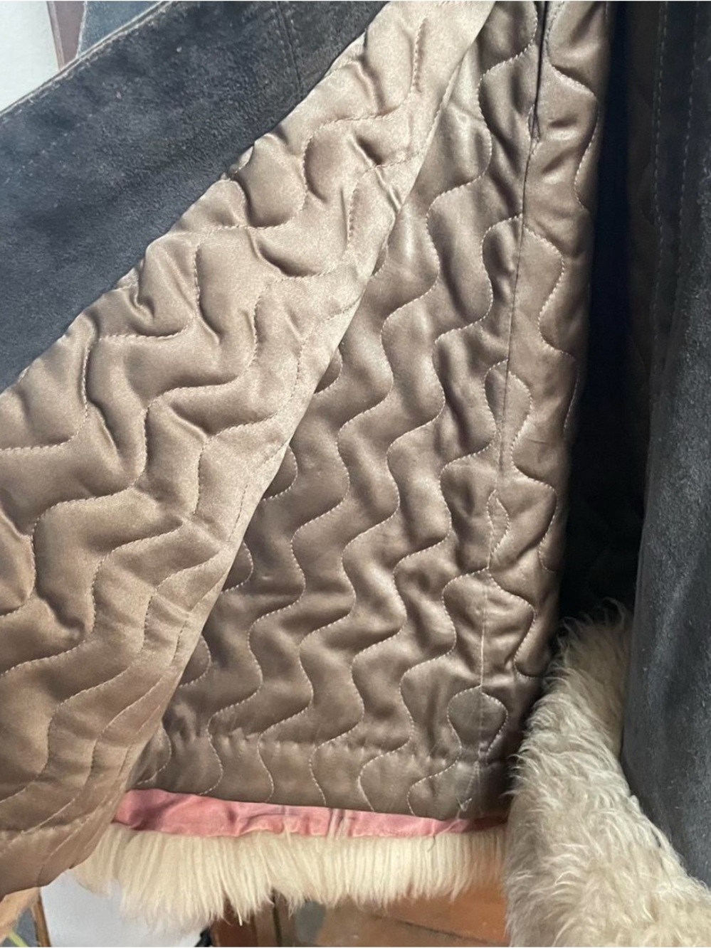 Vintage 70s Fur & Suede Coat - Picture 5 of 5